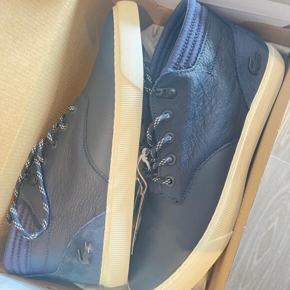 Lacoste Esparre Chukka 0320 1 Cma Erkek Deri Lacivert - Beyaz Mid Ayakkabı - Picture 3 of 5